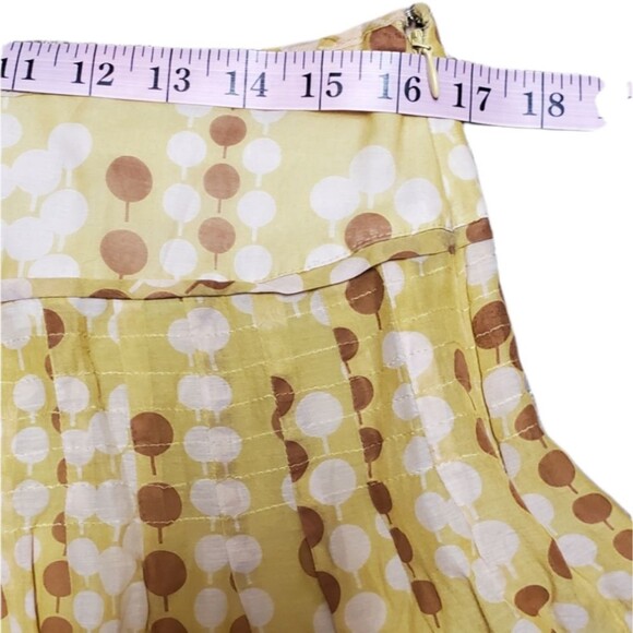 Vintage Y2k Fossil Silk Yellow Dot Printed Retro 70s Inspired Womens Mini Skirt - Picture 9 of 9